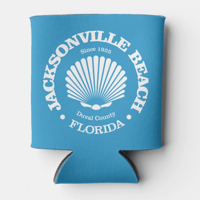 Jacksonville Beach (seashell) Can Cooler (Front)