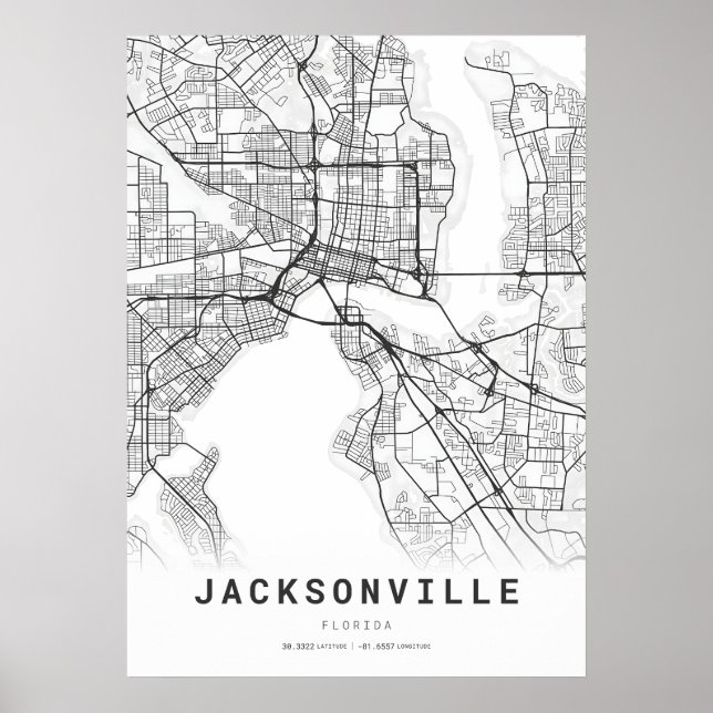 Jacksonville City Map Poster (Front)