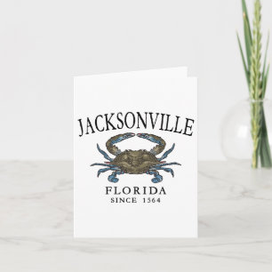 Jacksonville Fl Blue Crab Since 1564 Arched Black Card