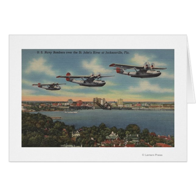 Jacksonville, FL - Navy Bombers over St. John's (Front Horizontal)