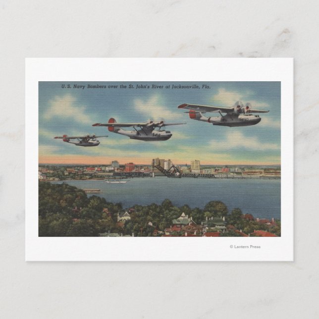 Jacksonville, FL - Navy Bombers over St. John's Postcard (Front)