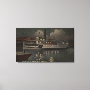 Jacksonville, FL - Night View St. Johns River Canvas Print