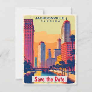 Jacksonville, FL, Save the date, Vintage Postcard