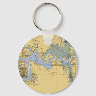 Jacksonville FL St Johns Nautical Chart Keychain