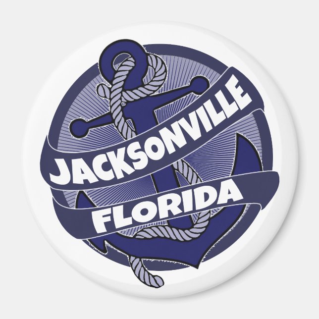 Jacksonville Florida anchor swirl magnet (Front)
