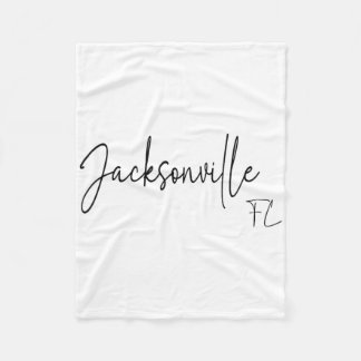 Jacksonville Florida Ca Retro  Fleece Blanket