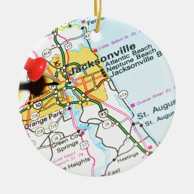 Jacksonville, Florida Ceramic Ornament (Front)