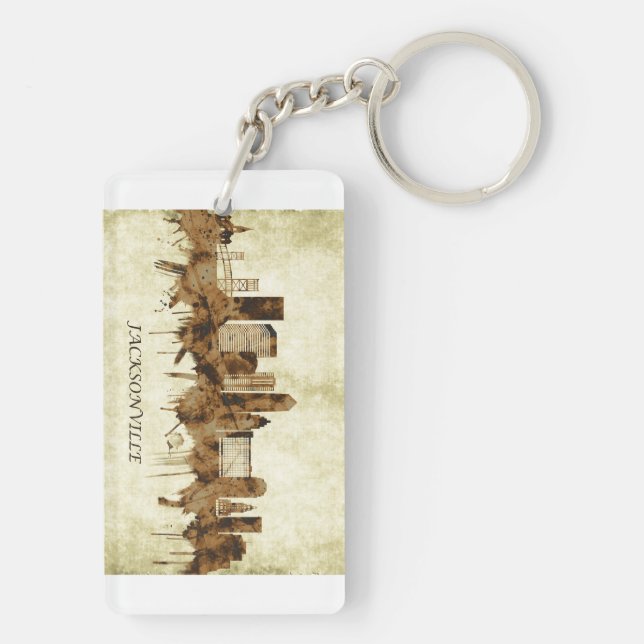 Jacksonville Florida Cityscape Keychain (Back)