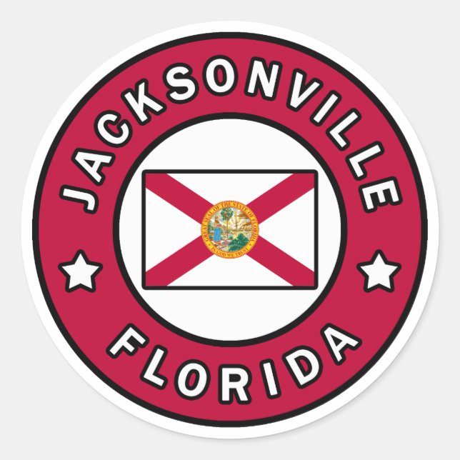 Jacksonville Florida Classic Round Sticker (Front)