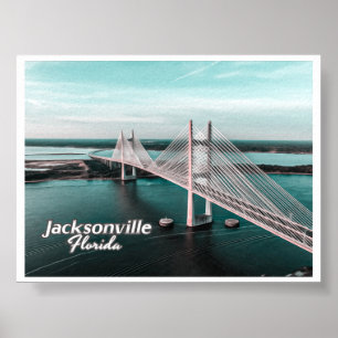 JACKSONVILLE FLORIDA - DAMES POINT BRIDGE POSTER