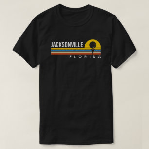 Jacksonville Florida Golf Gift Retro Sunset Golfer T-Shirt