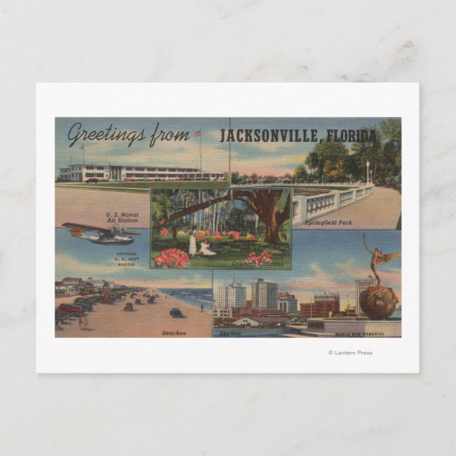 Jacksonville, Florida - Greetings From Postcard (Front)