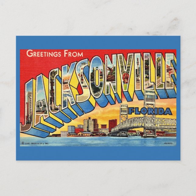  Jacksonville  Florida Greetings Postcard (Front)