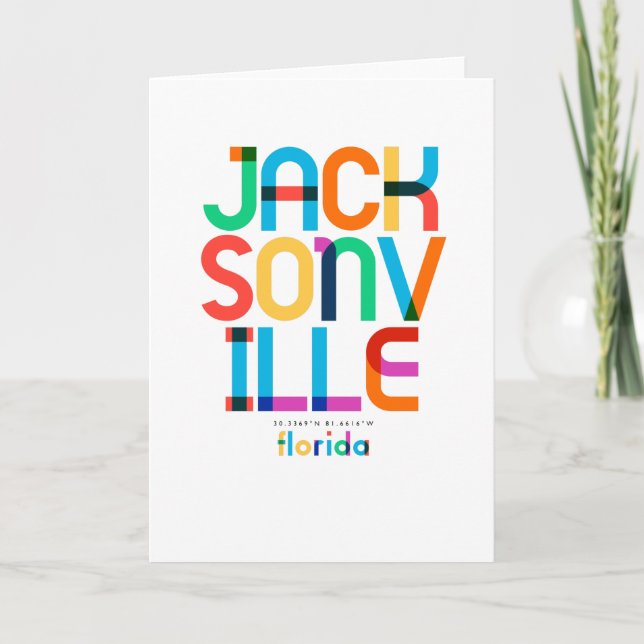 Jacksonville Florida Mid Century, Pop Art, Card (Front)
