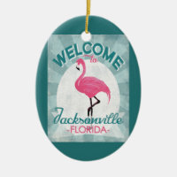 Jacksonville Florida Pink Flamingo Retro