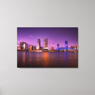 Jacksonville Florida Skyline at Night Canvas Print