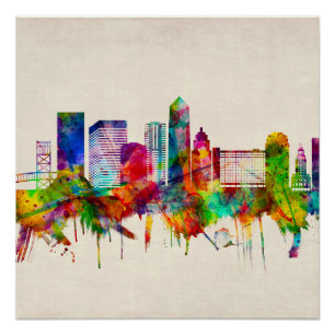 Jacksonville Florida Skyline Poster