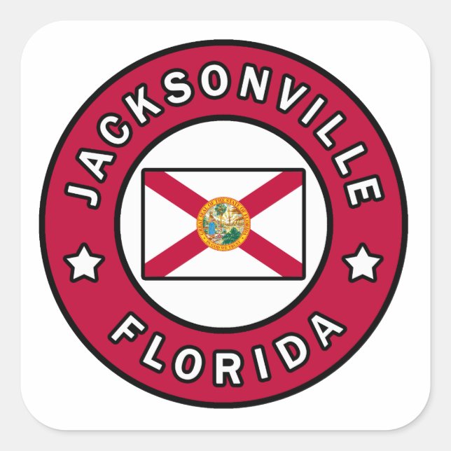 Jacksonville Florida Square Sticker (Front)