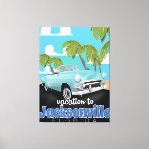 Jacksonville, Florida,USA vintage travel poster. Canvas Print