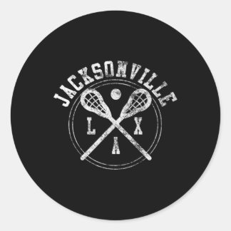 Jacksonville Lacrosse Lax Logo  Classic Round Sticker