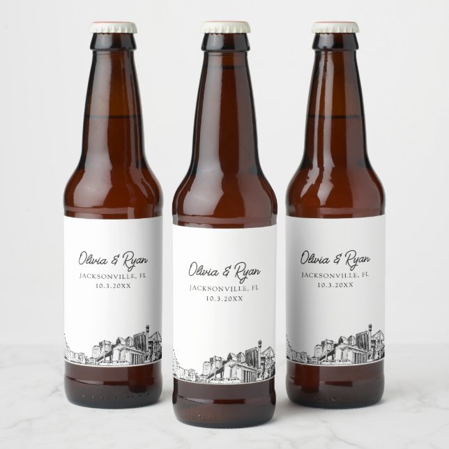 Jacksonville Landmarks Personalized Beer Label (Bottles)