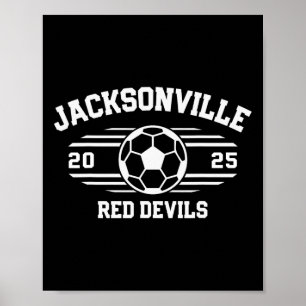 Jacksonville Red Devils Soccer Ball 2025  Poster