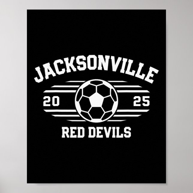 Jacksonville Red Devils Soccer Ball 2025  Poster (Front)