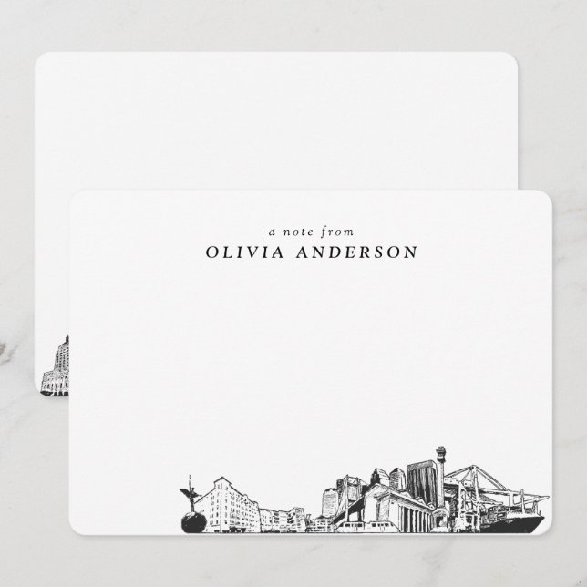 Jacksonville Skyline Personalized Note Cards (Front/Back)