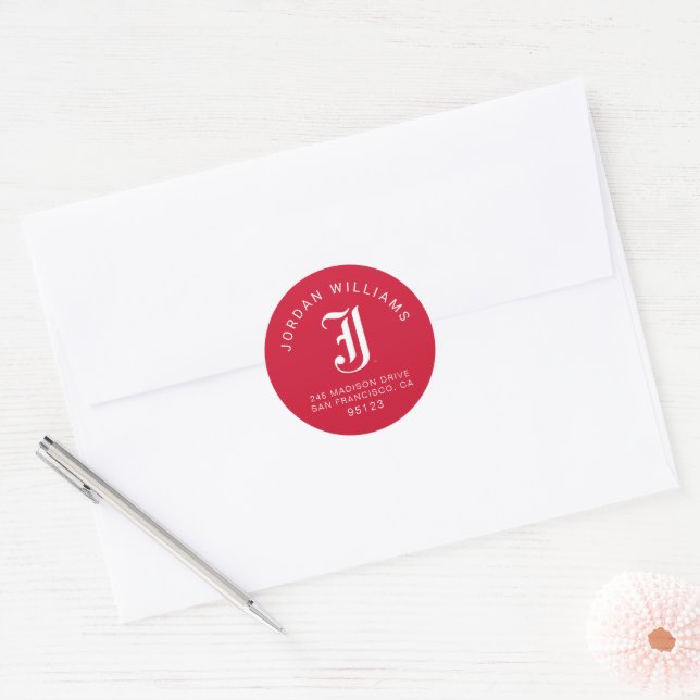 Jacksonville State University Classic JSU Letter Classic Round Sticker (Envelope)
