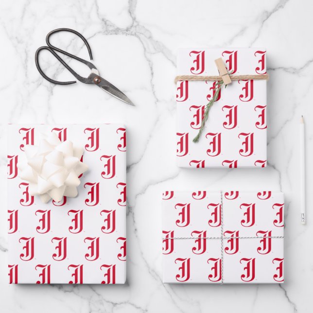 Jacksonville State University Classic JSU Letter Wrapping Paper Sheet (Front)