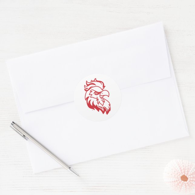 Jacksonville State University Gamecocks Red Eagle Classic Round Sticker (Envelope)