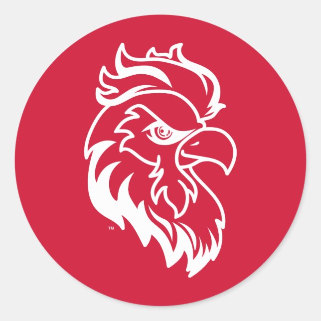 Jacksonville State University Gamecocks Red gameco Classic Round Sticker (Front)