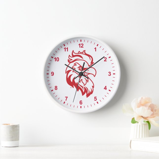 Jacksonville State University Gamecocks Red gameco Clock (Home)