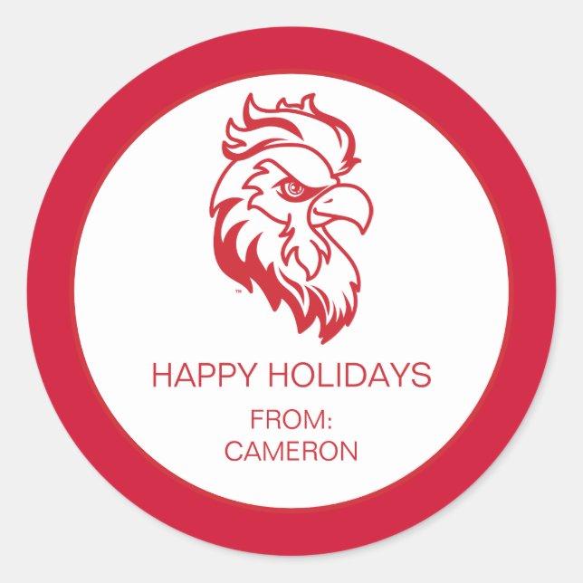 Jacksonville State University Holiday Classic Round Sticker (Front)