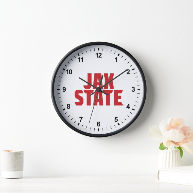 Jacksonville State University JAX STATE Bold Red Clock (Home)