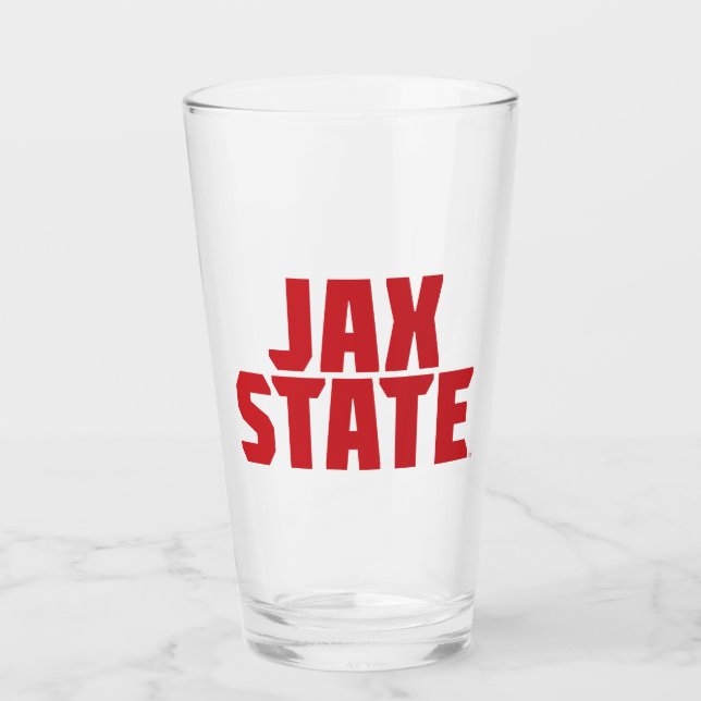 Jacksonville State University JAX STATE Bold Red Glass (Front)