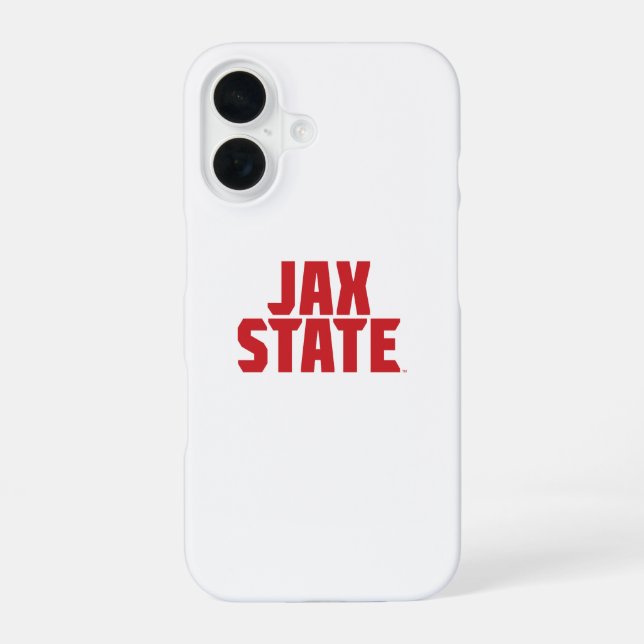 Jacksonville State University JAX STATE Bold Red iPhone 16 Case (Back)