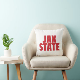 Jacksonville State University JAX STATE Bold Red Throw Pillow
