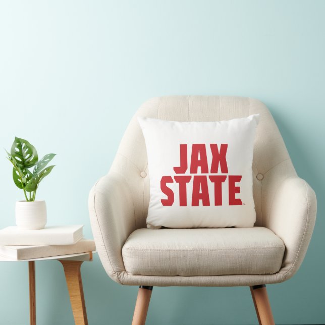 Jacksonville State University JAX STATE Bold Red Throw Pillow (Chair)