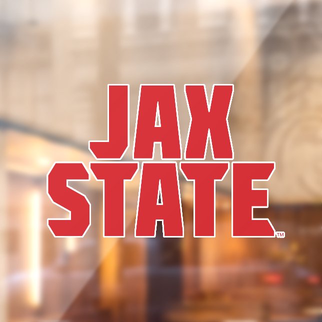 Jacksonville State University JAX STATE Bold Red Window Cling (Sheet 2)