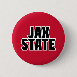 Jacksonville State University JAX STATE Bold Text 2 Inch Round Button