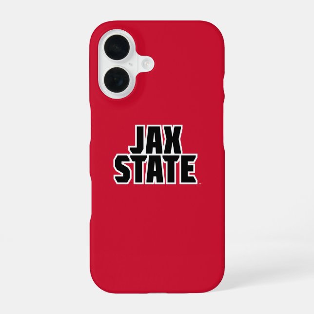 Jacksonville State University JAX STATE Bold Text iPhone 16 Case (Back)
