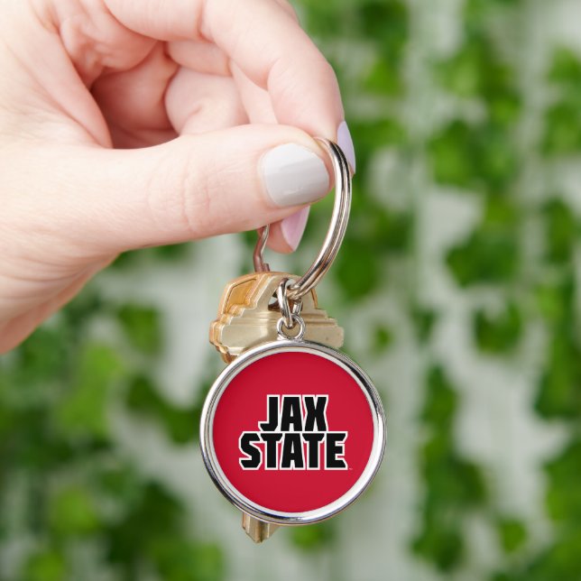 Jacksonville State University JAX STATE Bold Text Keychain (Hand)