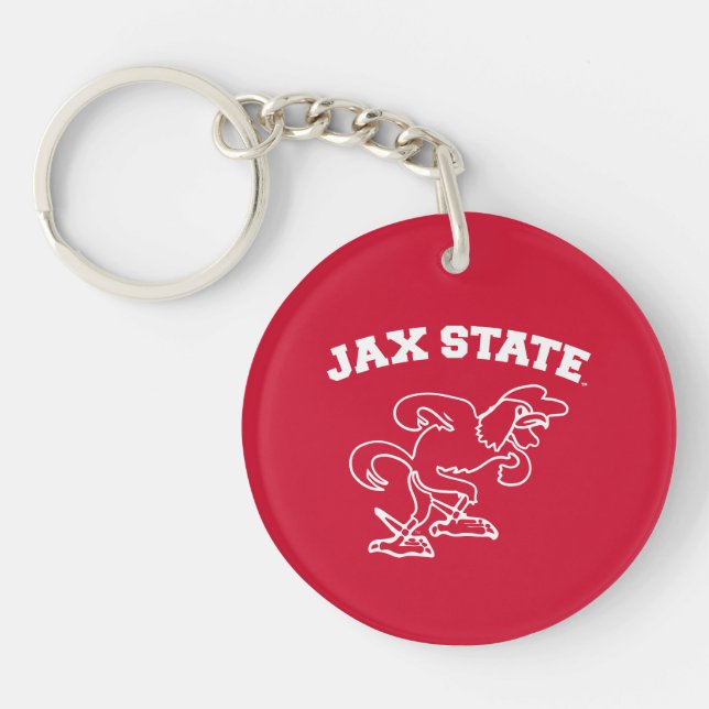 Jacksonville State University JAX State Gamecocks Keychain (Front)