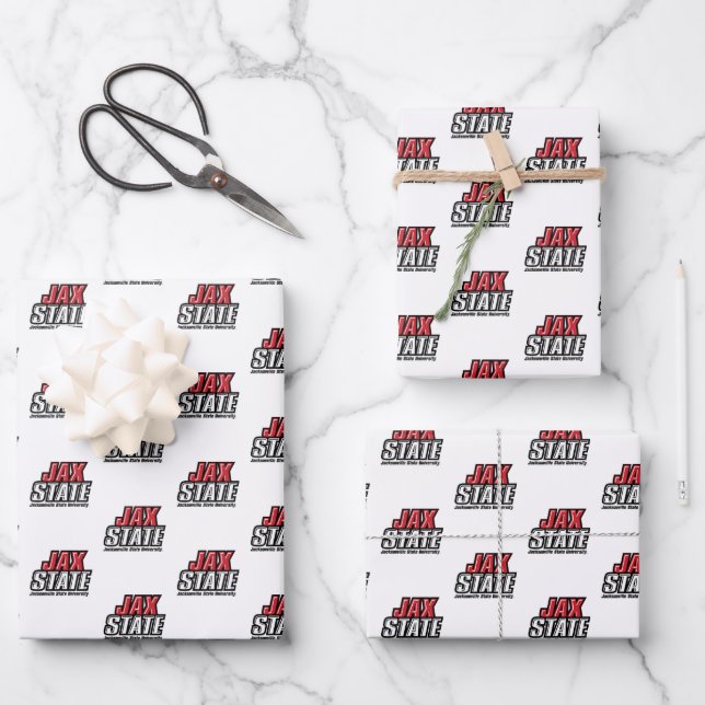 Jacksonville State University JAX STATE Logo Wrapping Paper Sheet (Front)