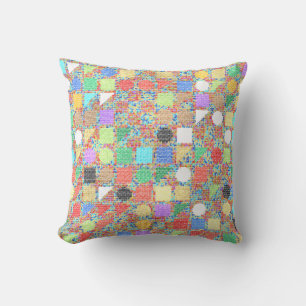 Jackuard colorful Knitting Pattern Throw Pillow