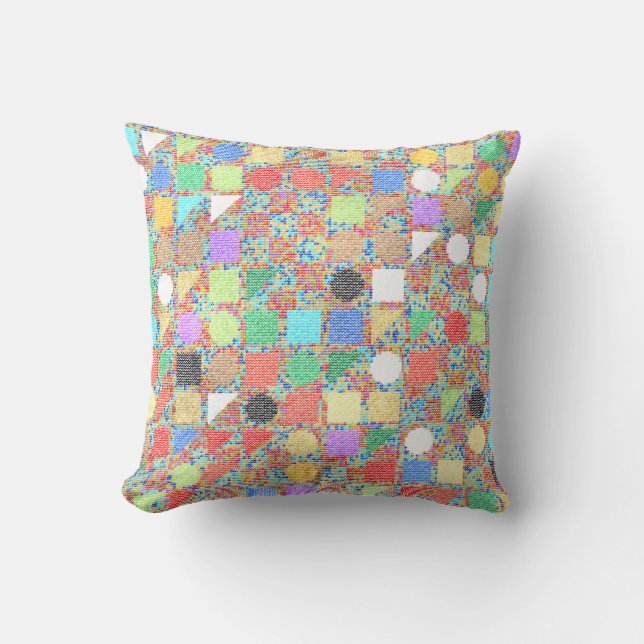 Jackuard colorful Knitting Pattern  Throw Pillow (Front)