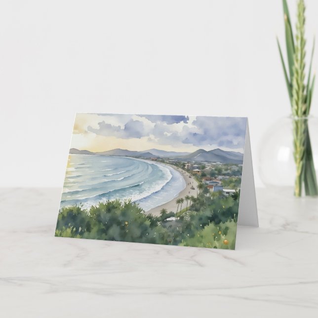 Jaco Beach Costa Rica Watercolor Card (Front)
