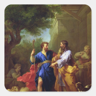 Jacob and Laban, before 1737 Square Sticker