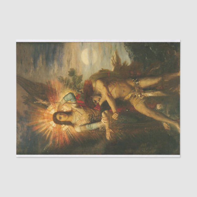 Jacob and the Angel by Gustave Moreau Tissue Paper (Front)